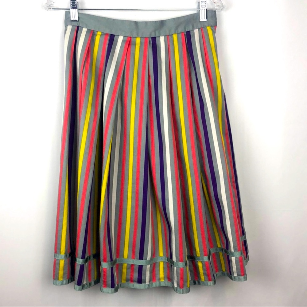 URBAN OUTFITTERS LUX gray and colorful striped a-line full